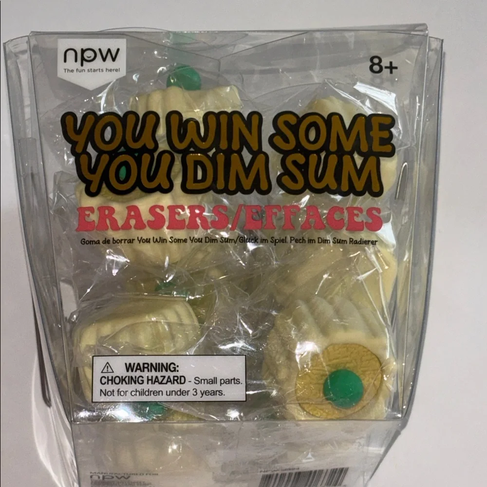 You Win Some You Dim Sum Novelty Erasers White Dumpling Set Dim Sum Erasers
